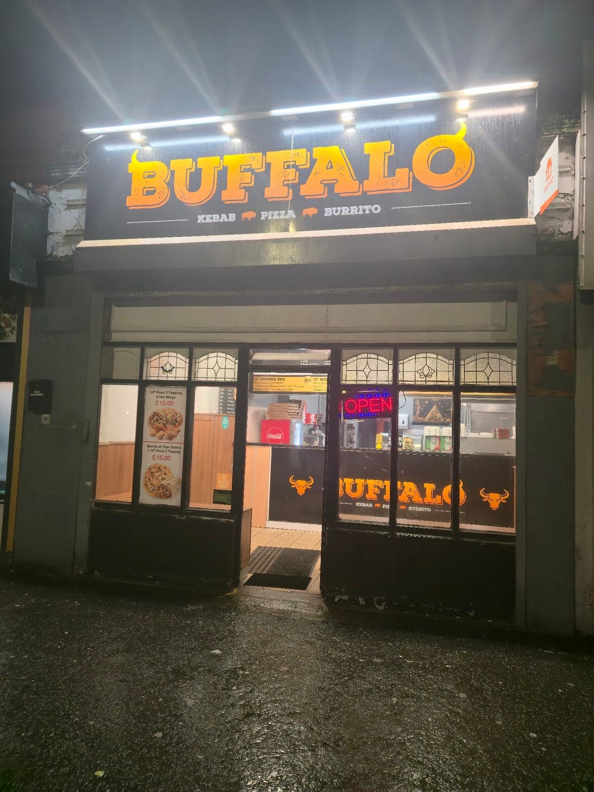 Buffalo Kebab, Pizza, Burrito